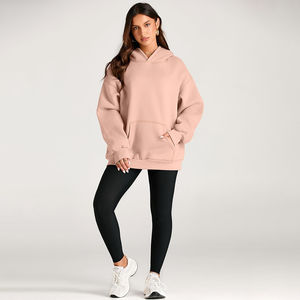 Nardon เสื้อมีฮู้ดแบบสวมหัวสำหรับผู้หญิง, เสื้อกันหนาวลำลองโอเวอร์ไซส์เสื้อกันหนาวผ้าฝ้าย100% มีลายนูนพร้อมโลโก้ออกแบบได้ตามต้องการ - Product Image 4