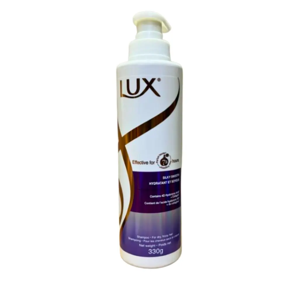 Lux Shampoo e condicionador para cuidados com os cabelos 330g de seda suave preto brilho pêssego fragrância suave e duradoura por 72 horas