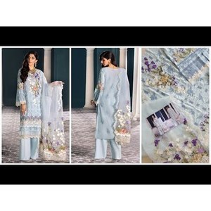 Elaf 2024 <b>Festive</b> Chikankari Collection EFC 6B MARINA TC-134 Spring/Summer Chiffon <b>Top</b> - Product Image 2