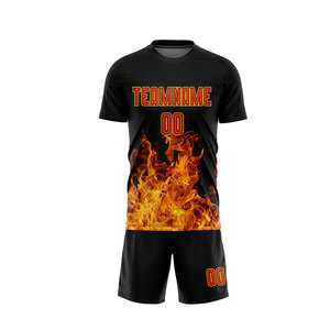 Ensembles de maillots de football à col rond imprimés avec logo personnalisé OEM confortable 100% Ensembles de maillots de football France en polyester Style classique réel - Product Image 2