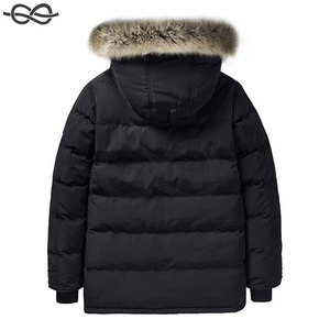 Manteau d'hiver pour hommes imperméable coupe-vent fourrure à capuche épaissir longue parka doudoune pour la protection contre le froid - Product Image 3