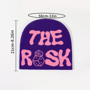 Tendance personnalisé acrylique bonnet chapeaux doux chaud tricoté chapeaux avec motifs imprimés bonnets et casquettes en gros - Product Image 2