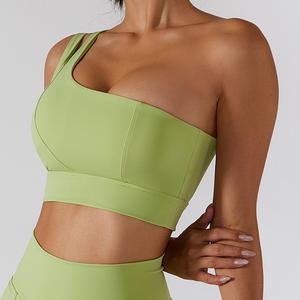 Sujetador Deportivo Sin Costuras para Gimnasio y Fitness con Logotipo Personalizado para Mujer, Sujetador Deportivo de Alto Rendimiento para Yoga con un Solo Hombro - Product Image 4
