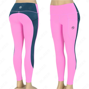 Pantalones de yoga ligeros sin costuras OEM, mallas de Yoga de cintura alta transpirables con cintura elástica, mallas de panel de color de contraste de secado rápido - Product Image 1