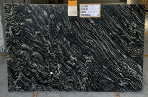 Pedra Natural Alta Qualidade Preço Por Atacado Polido Floresta Granito Preto Laje para Parede Piso E Bancadas Tabletops - Product Image 3