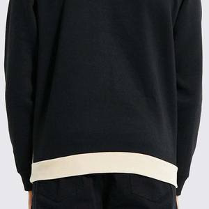 Sudadera pulóver de gran tamaño con cuello redondo y bloque de Color para hombre de otoño-100% algodón tejido transpirable Casual estilo Vintage - Product Image 5