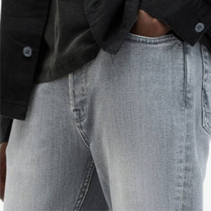 กางเกงยีนส์ผู้ชายแบรนด์หรู2025ออกแบบเองได้กางเกงยีนส์เอวกลางแบบยืดหยุ่นคริสตัลสไตล์ลำลองสำหรับฤดูใบไม้ร่วงฤดูหนาว - Product Image 3