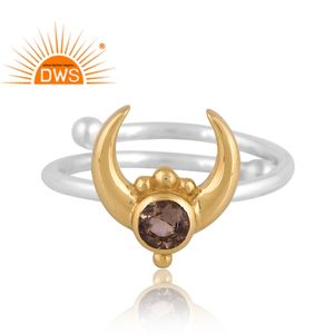 Anillo apilable de piedras preciosas de cuarzo ahumado Natural de plata de ley fina superventas, joyería personalizada para mujer, regalo para ella - Product Image 2