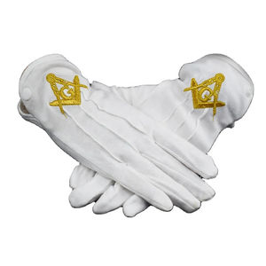 Masonic Regalia negro suave masónico guantes cuadrado brújula mejores productos al por mayor en guantes de Regalia de alta calidad - Product Image 3