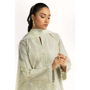 IUSTKSD-2036 Conjunto de 3 Piezas, Traje Bordado Informal y Elegante para Verano, Transpirable - Product Image 1