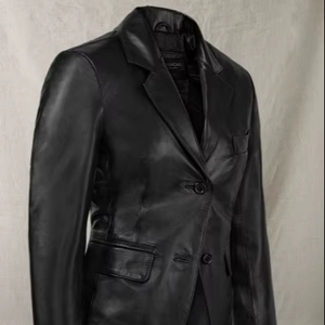 Chaqueta de Cuero para Mujer, a la Moda, de Alta Calidad, Transpirable, Impermeable, Resistente al Viento, Largo Regular, Diseño Sólido, Tinte Uniforme - Product Image 1