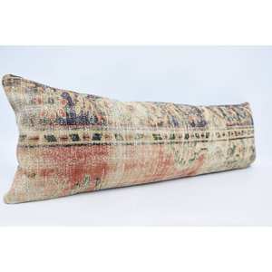 Luxury 16x48 Inch Beige Kantha Patchwork Wool Pillow Woven Vintage <b>Fluffy</b> Embroidered Printed Rustic Design for <b>Bedding</b> Floors - Product Image 3