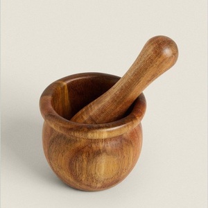 Mortero de madera de alta calidad, superventas, perfecto para moler especias, hierbas, cocina rústica Premium, herramienta multiusos - Product Image 6