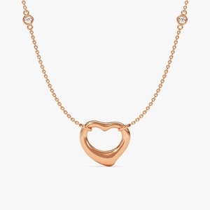 Collier de mode en forme de coeur simple fait à la main collier de pierres précieuses en argent Sterling 925 collier de créateur de bijoux cadeau pour elle - Product Image 2