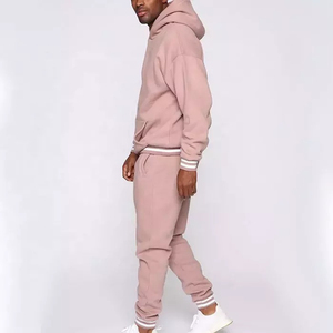 Ensemble pantalon de jogging unisexe à capuche en molleton de coton à double épaisseur, personnalisé, grande taille, imprimé de logo en relief pour le printemps - Product Image 2
