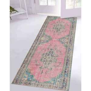 Tapis imprimé motif floral : Tapis de bain, Décoration style ferme, Rose, Design persan, Tapis à poils doux - Product Image 5