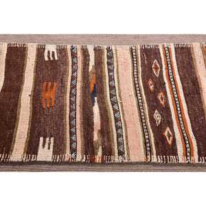 Turkish <b>Runner</b> <b>Rug</b> 2.4x10.4 ft (74x318 cm), Kilim Brown Ikat Vintage <b>Rug</b> - Product Image 4