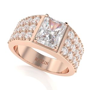 1.50 CT วงแหวนผู้ชายประดับเพชรที่สดใสและเป็นมิตรต่อสิ่งแวดล้อมพร้อมชุดที่โดดเด่น - Product Image 4