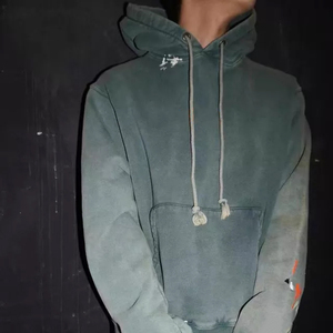 Sudadera con capucha de manga larga de gran tamaño informal para hombre y mujer, sudadera tejida en blanco, logotipo personalizado de otoño al por mayor - Product Image 2
