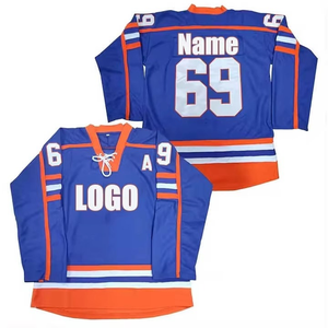 Vente en gros maillot de hockey sur glace unisexe personnalisé vêtements de sport pour hommes uniforme d'entraînement transfert de chaleur imprimé serviette en polyester respirant - Product Image 1