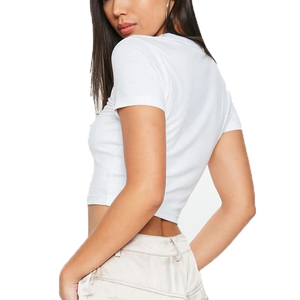 T-shirts courts pour femmes, respirants, en coton, décontractés, pour l'été, légers, fournisseur de mode féminine, fabricant de vêtements au Pakistan - Product Image 5