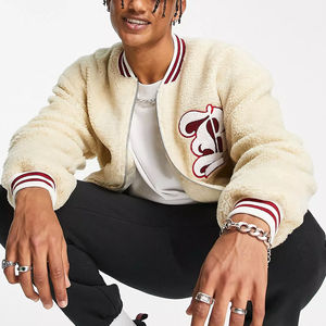 Nueva chaqueta de invierno 2025 para hombre, venta al por mayor, 100% de poliéster, logotipo impreso bordado personalizado, chaqueta de lana Polar con cremallera completa para hombre - Product Image 4