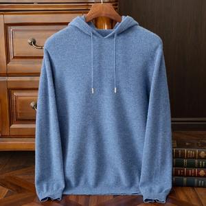 Hiver 100% sweat à capuche en pur cachemire pull homme double couche épaisse laine lourde pull cachemire pull casual hot sweater - Product Image 4