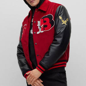 Chaqueta Bomber Premium para Hombre, Personalizable, Cuerpo de Lana, Mangas de Algodón, Estilo Clásico de Béisbol, Ropa Urbana, Pedido al por Mayor - Product Image 4