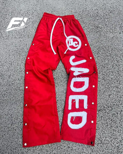 Pantalones de hombre de nailon personalizados con botones a presión, estilo urbano, casuales, con bordado desgastado, cortavientos, tallas grandes, pantalones deportivos, proveedor de EE. UU. - Product Image 4