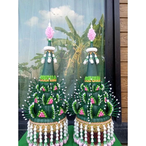 Plateau Bai Sri Phan Khantoke en bois artisanal traditionnel thaïlandais, disponible en plusieurs couleurs, magnifiquement conçu - Product Image 1