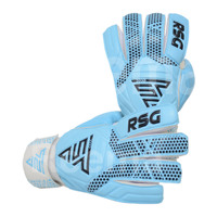 Sarung Tangan Kiper Sepak Bola Reematec Force Cyan Berkualitas Tinggi, Bernapas, Potongan Rata dengan Busa Karet Halus untuk Pertandingan