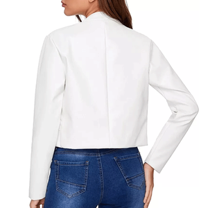 Chaqueta corta de motorista de piel de cordero Real para mujer, abrigo ajustado suave y transpirable para motocicleta - Product Image 6