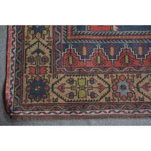 Turkish Vintage <b>Wool</b> Rug 5.1x9.5 ft (156x290 Cm) Patchwork <b>Red</b> Blue Plants & Trees Design with Latex Backing - Product Image 5