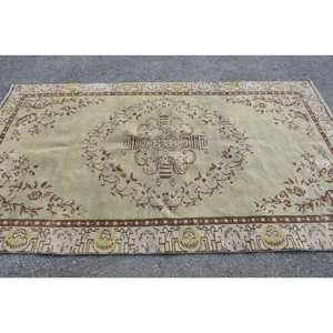 พรมขนสัตว์8.4ft สีเบจสีน้ำตาลคลาสสิกขนาด4.9 x ดีไซน์แบบเย็บปะติดปะต่อกันแบบตุรกีสำหรับห้องนั่งเล่นห้องนอนห้องโถงทำจากยางทรงสี่เหลี่ยม - Product Image 3