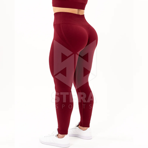 Logo personnalisé de haute qualité Gym Active Wear Fitness taille haute Leggings femmes Yoga pantalon quatre voies Stretch Leggings - Product Image 6