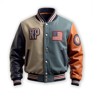 Blouson Bomber Unisexe en Laine et Cuir à Manches Personnalisées – Fournisseur Grossiste OEM Usine – Haute Qualité – Camouflage Printemps pour Équipes - Product Image 6