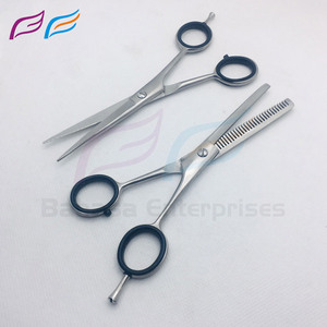 Tijeras de peluquería de acero inoxidable, tijeras de entresacar para barbería, fabricante ODM de marca privada, con reposa-dedos ajustable - Product Image 4