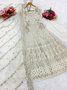 ชุดปาร์ตี้ anarkali gwon พร้อมลำดับ pent dupatta งานปักลาย - Product Image 2