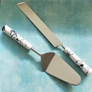 Juego de Servidores de Pastel de Acero Inoxidable Trenzado, Juego Grabado para Pastel de Bodas, para Fiestas de Cumpleaños y Eventos - Product Image 2