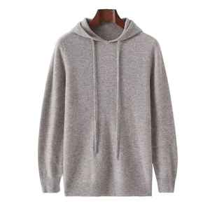 Personalizado OEM ODM clásico Cachemira mezcla suéter Casual Sudadera con capucha Jersey Color sólido Sudadera con capucha - Product Image 5
