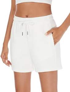 กางเกงขาสั้นคาร์โก้เอวกลางผูกเชือก ระบายอากาศ สไตล์สปอร์ต สำหรับผู้หญิง ปี 2024 เหมาะสำหรับฤดูร้อน ผ้าฝ้ายเจอร์ซีย์ สวมใส่สบาย เหมาะสำหรับออกกำลังกายและวิ่ง - Product Image 4