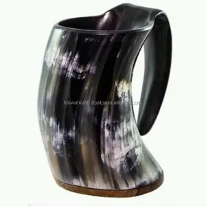 Mug en corne de viking vintage, artisanal, fabriqué par des artisans qualifiés, courbé et sculpté, en corne de bœuf véritable, respectueux de l'environnement, de haute qualité - Product Image 3