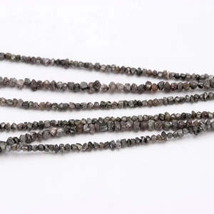 Perles de diamant brut naturel gris foncé de haute qualité 2-3 mm, gris fantaisie non taillé - Product Image 2