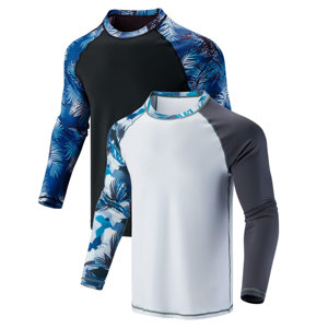 Men's Rash Guard <b>Long</b> <b>Sleeves</b> UPF 50+ UV Sun Protection Quick Drying Compression <b>Swim</b> Shirts Fitness Gym Shirts - Product Image 1