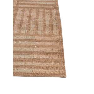 พรมทอแบนลายเรขาคณิตสีเบจและสีน้ำตาล Nomadic Threads รุ่น PDJT-617 ทำจากปอกระเจา สำหรับตกแต่งบ้าน ห้องนั่งเล่น ขนาด 9x12 นิ้ว - Product Image 4