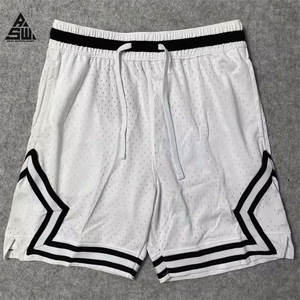 Shorts de basket-ball pour hommes respirants en jersey imprimé sans étiquette 100% coton, écologiques et à séchage rapide - Product Image 1