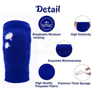 Genouillères de protection sportives professionnelles élastiques, flexibles, respirantes, en polyester épais et durable - Product Image 2