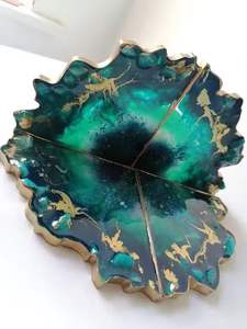 Nouvelle arrivée Hotsale noir bleu Nature tranche Agate pierre sous-verre ensemble avec garniture dorée pour tasse à boire - Product Image 5