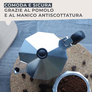 Set di Moka da 2 tazze, classica e moderna, caffettiera in ceramica in metallo e plastica con coperchio per la preparazione di tè e caffè - Product Image 3