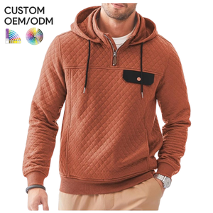 Sudadera con Capucha de Forro Polar de Poliéster/Algodón Ecológica de Moda para Hombre, Fabricante OEM ODM para Cantidades Pequeñas al por Mayor - Product Image 1